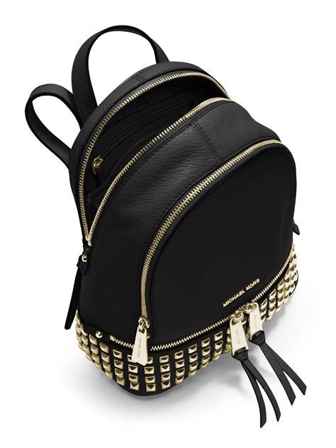 michael kors rhea mini studded leather backpack|Michael Kors studded leather backpack.